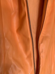 House of Harlow 1960 Vegan Faux Leather Mini Dress (Small) Orange Papaya