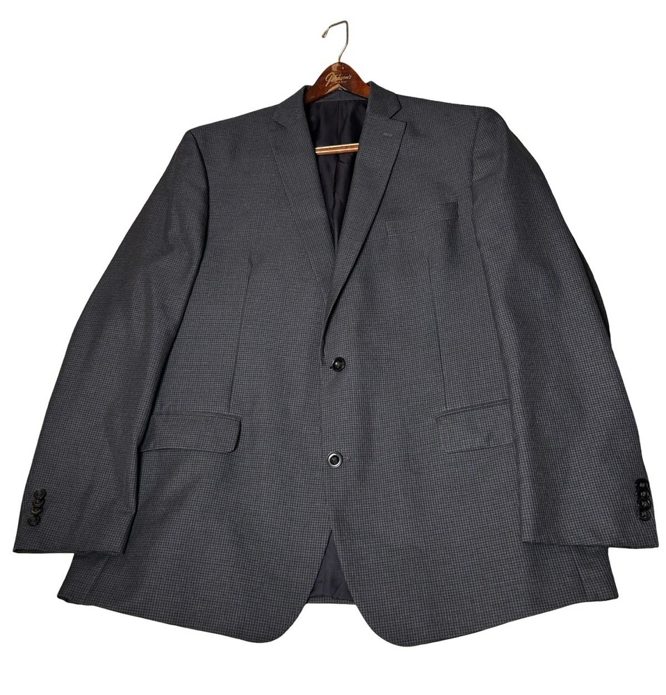 Michael Kors Plaid Blazer Sportcoat Suit Jacket Men Sz 46L Gray Two Button Front